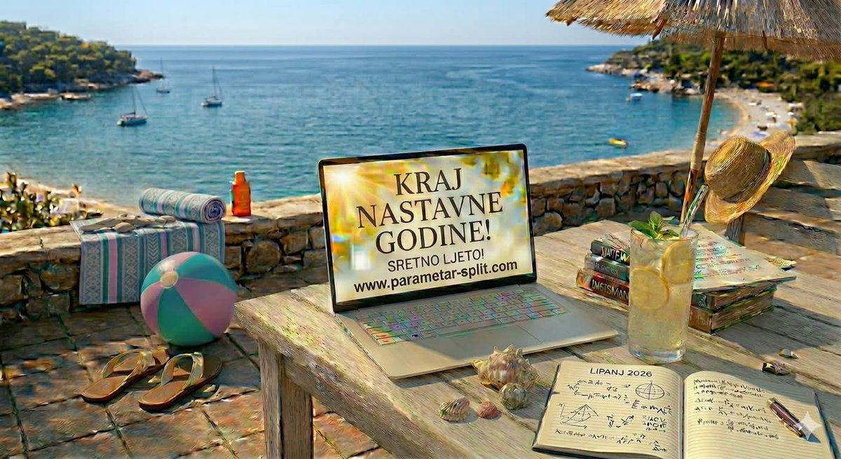 ParametarSplit's tweet photo. ☀️ Kraj nastavne godine! Sretno ljeto! 🌊 

Dragi učenici i roditelji, iza nas je još jedna uspješna i radna godina. Čestitamo našim učenicima na trudu i izvrsnim rezultatima, a roditeljima zahvaljujemo na predivnoj suradnji i povjerenju.

Sada je vrijeme za zasluženi odmor! https://t.co/VsymQDAW46