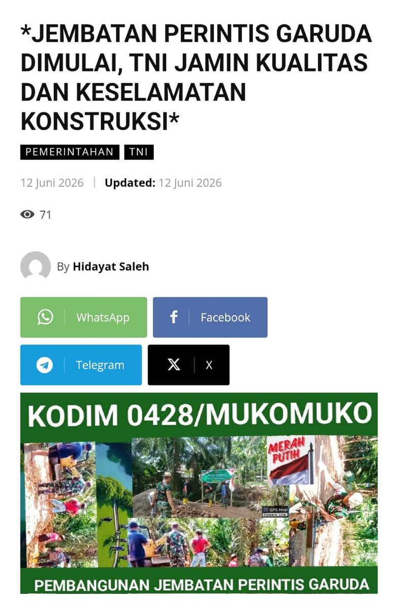 DidaSftra's tweet photo. Semangat kerja sama antara anggota TNI dan masyarakat adalah wujud nyata Pancasila.
Jaga Rawat Kebersamaan https://t.co/ItDSbctem8