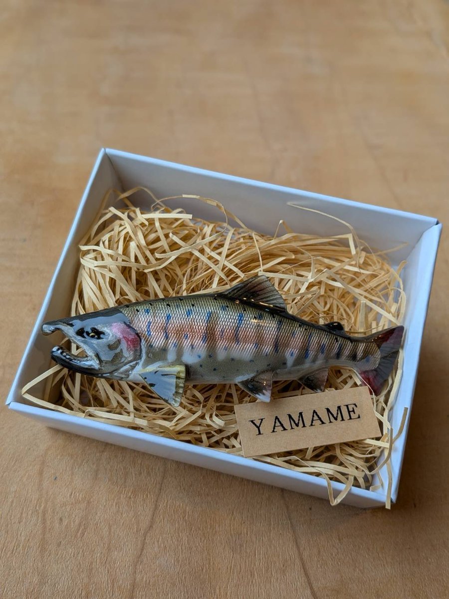 AtV1598786's tweet photo. ハンドメイド
ウッドブローチ
ササキ屋から入荷しました。
山女魚
これからブラウンやジャガーに岩魚やレイクなど来ます。
次はいつか？
この機会に是非に https://t.co/MdNueJEhko