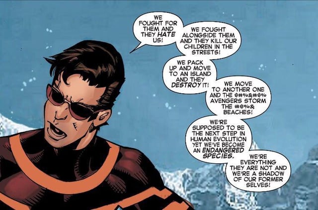 moxie329's tweet photo. Deadpool breaks the 4th wall. Cyclops broke the narrative. Marvel genuinely didn't know what to do with him once his argument got a little too real. https://t.co/W3BWdHTn3J
