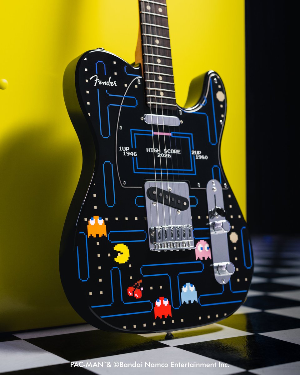 Fender_Official's tweet photo. 📣受付終了間近！フェンダー x PAC-MAN コラボレーションモデル🎸

「Limited Edition PAC-MAN Player II Telecaster®」
世代を超えて愛されるパックマンの世界観と、現代のギタリストが求める高い演奏性を融合したテレキャスターモデル！

ご予約受付は6/15(月)まで！

詳細⏩https://t.co/weo4s0I7nw https://t.co/gQuNxNF6Ek