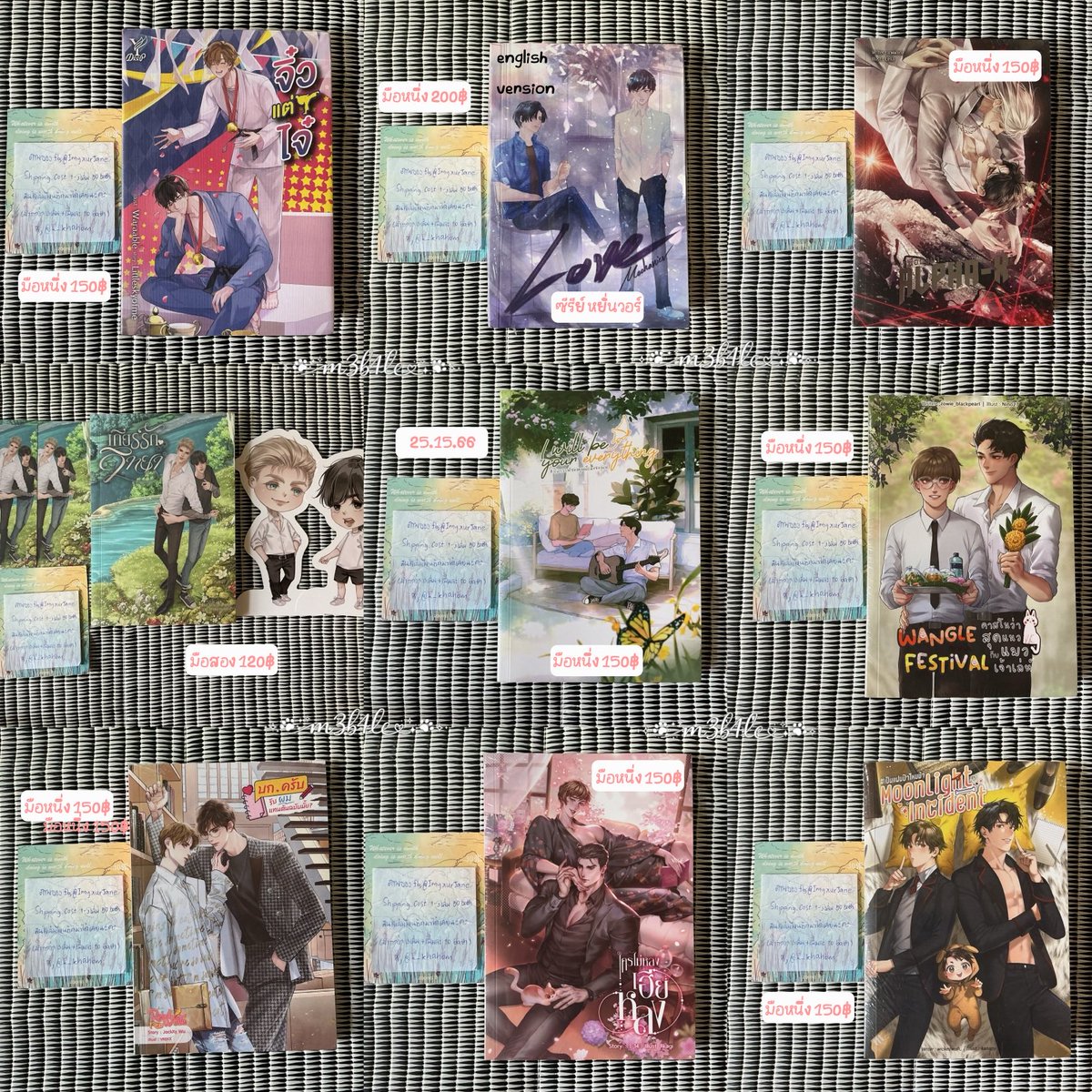 m3b4le's tweet photo. นิยายวายทุกเล่มค่ะ ค่าส่ง 50฿+10 สนใจรับเล่มไหนไปดูแลต่อเดมมาขอดูสภาพเล่มก่อนได้นะคะเราอ่านเองทั้งหมด ยอดเกิน700ผ่อนได้ค่ะ @b3ll0mang0 ทักได้ทั้งสองแอคเลยคั้บ #ส่งต่อหนังสือมือสอง #หนังสือมือสอง #ส่งต่อนิยายวายมือสอง #นิยายวายแนะนำ ฟอลก่อนเดม🫶🏻 รอบส่งพรุ่งนี้ค้าบ https://t.co/mBvB4IVHs5
