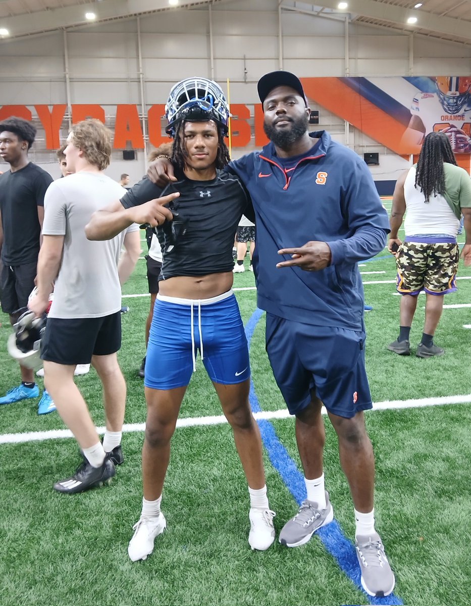 HudahLevy427's tweet photo. #AGTG Blessed to attend @CuseFootball Franchise camp. Thank you Coach @vkehres, @Trenton928, @Dyshawn35Davis for the Coaching and Evaluation. Looking forward to more opportunities. @MikeWarejr https://t.co/SlmQMrvaWW