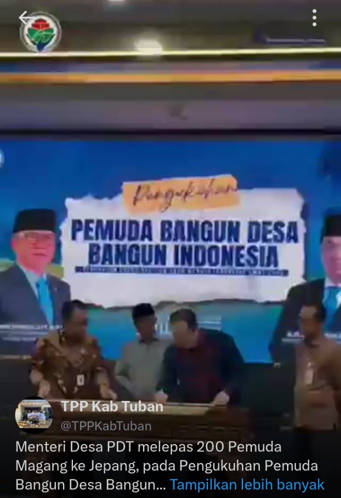 Febrison0's tweet photo. Menteri Desa  melepas 200 Pemuda ke Jepang  Pengukuhan Pemuda Bangun Desa Bangun Indonesia, dihadiri Utusan Khusus Presiden, Raffi Ahmad.

@YandriSusanto
@ARizaPatria
@KemensetnegRI

#KementerianDesaPDT
#BPSDMKementerianDesaPDT
#KemendesaPDTKukuhkanPemudaBangunDesa https://t.co/Ixc6Nh9EMP
