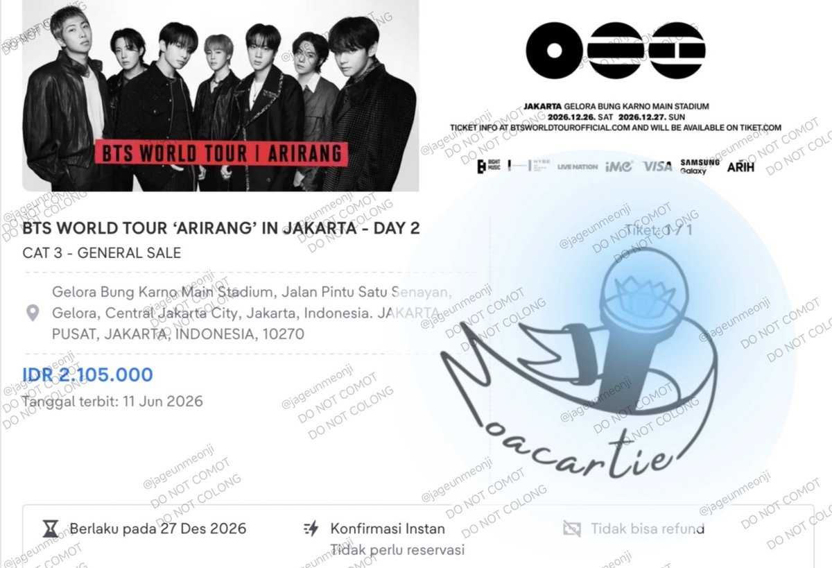jageunmeonji's tweet photo. Miracles did happen. Ngga muluk-muluk milih section, yg penting hadir dulu deh. Karena ini BTS, dimanapun pasti worth it.
Thank you as always @moacartie 
Harusnya jastip dari awal.. huhu https://t.co/xEIKYziGxk