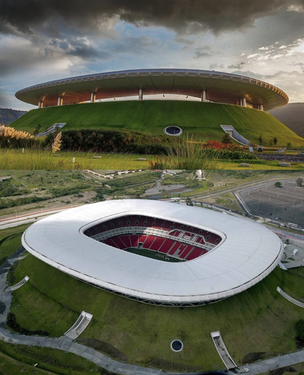 oficialsincerao's tweet photo. A parte externa do Estádio Akron é ainda mais impactante. MUITO FODA! https://t.co/OXKdJQjN7x