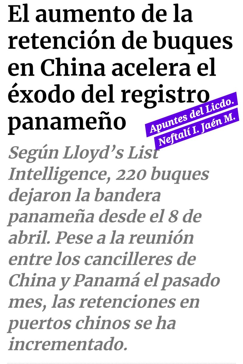 NeftaJaen19PA's tweet photo. PANAMÁ PERDIENDO ABANDERAMIENTOS DE BARCOS...por la acción ejecutada por el GRAN GOBIERNO DE LA PAPA FIRME, contra PANAMA PORTS COMPANY @HutchisonPPC 
Gracias @JoseRaulMulino 
Gracias Alemán Zubieta
Gracias @boloflores 
Gracias @Maersk 
#ChinaNecesitaMásDePanamaDecíaMulino https://t.co/tWgL4gBVMF