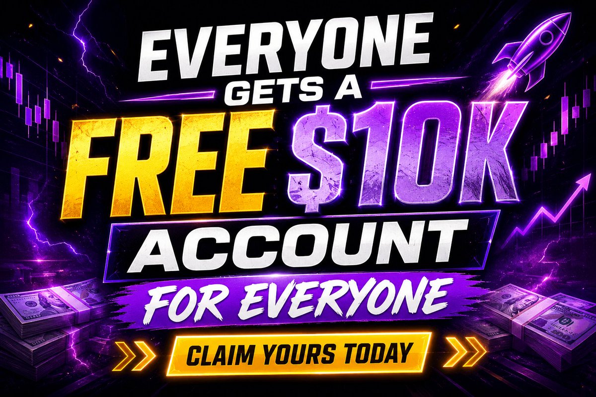 TradersDome's tweet photo. 🚀 FREE $10K ACCOUNT FOR EVERYONE 

1️⃣ Follow @TradersDome

2️⃣ Like &amp; Repost

3️⃣ Tag 3 Friends in comment section 

4️⃣ Open ticket in discord server 
https://t.co/vou8fPDH0i https://t.co/CEeTWsrJ2B