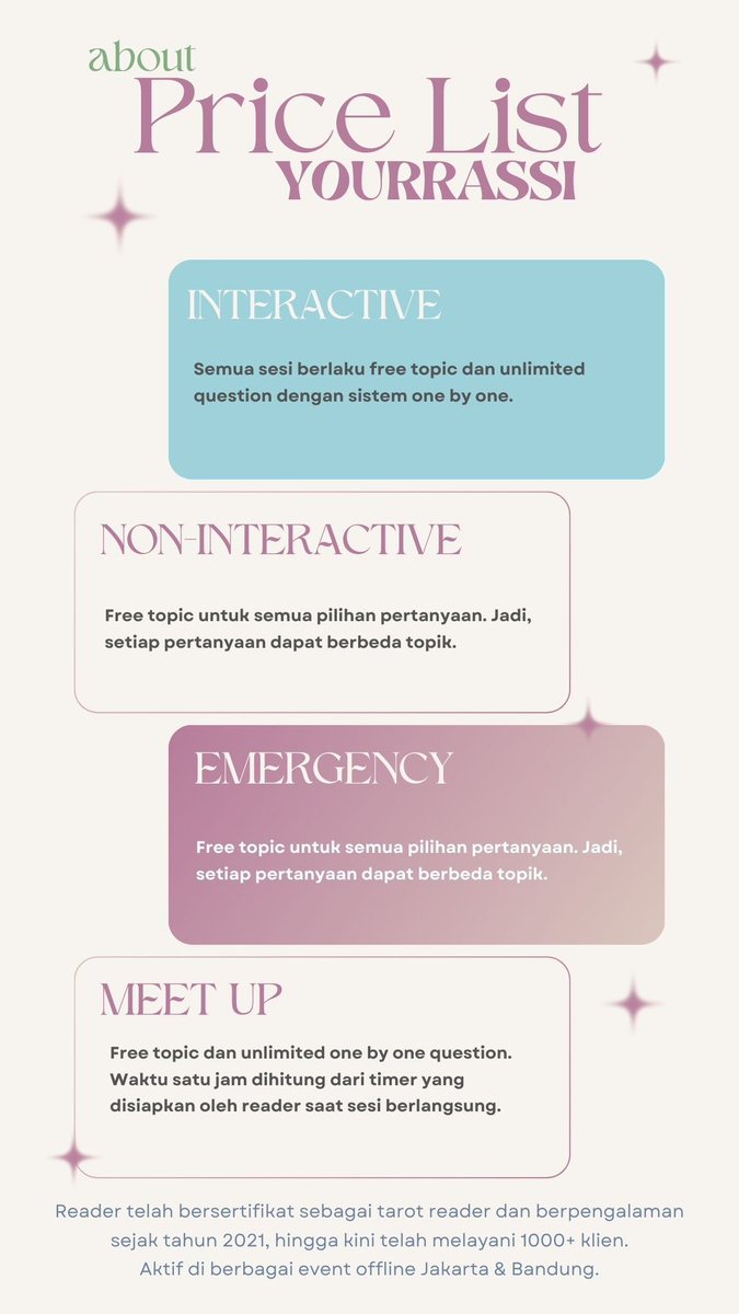 yourrassi's tweet photo. Hai🙌🏻

Slot baca tarot reading hari ini tersedia untuk sesi noninteractive &amp; emergency. 💓 Murah, akurat, dengan reader bersertifikat.🪄 

Hubungi https://t.co/LCXGHlyBIs ya

Yuk, hempaskan galaumuu bersamaku<3

#zonauang #zonajajan #zonaba https://t.co/5Jf0ujM9ao