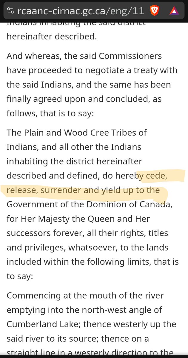 CanAlbertaHuman's tweet photo. @ComesJustice @JonFromAlberta You have obviously read the treaties, and KNOW that the land was ceded, released, surrendered and yielded up! 

https://t.co/wp3rlxCgB3 https://t.co/3lzSFR8znG