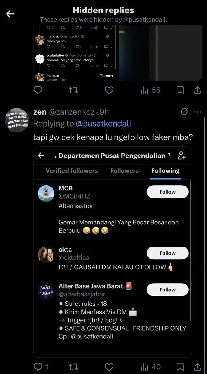 zanzenkoz's tweet photo. @pusatkendali kenapa di hide? panik mba? https://t.co/N7AJkypSAk