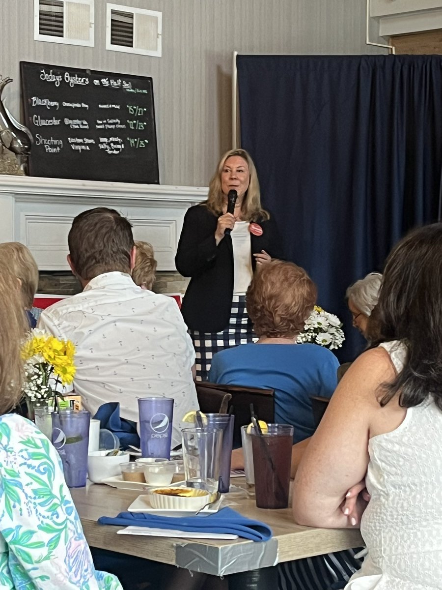 KimforSenateVA's tweet photo. Here are some more snapshots from my road trip! These are pictures of me speaking  and meeting people in Williamsburg, Newport News and Norfolk. The topics of conversation have revolved around data center concerns, the need for small business growth, and veterans’ health. I also want to give a shout out to my super volunteer Jocelyn in Rockingham County who placed one of my signs—thank you!!!! And it was great meeting Edwin Rivera tonight. He’s running in CD-3 for US Congress. 
Learn more about me at: https://t.co/WMdAGQ6z50.