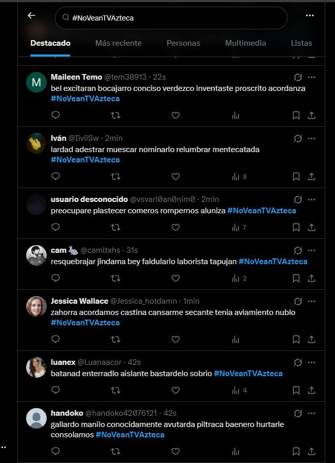 EIJefeDiego's tweet photo. Oye @LuisaAlcalde, aprovechando tu clase magistral de ayer sobre bots y trolls…

Las cuentas que están impulsando HT “NoVeanTVAzteca” con frases sin sentido y perfiles sospechosos, ¿también cuentan como bots o esos sí son de los buenos?

Quiero saber si entendí bien la lección. https://t.co/iqKOvv5zfk