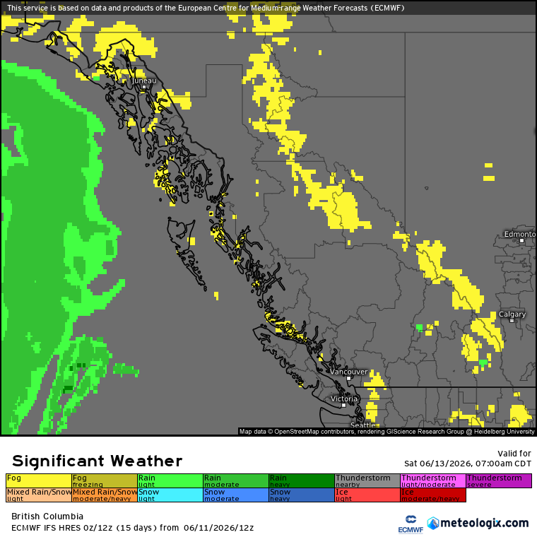 Zach_wx's tweet photo. #BCStorm #BCwx #BCStormWatch
That won't last long, however, as patchy-widespread rain/convection, w/ the risk of isolated-scattered t-storms, will then get underway in the Interior around late tmrw morning. Rain/convection will begin to slowly diminish around mid or late aft as the BC-side shortwave fully moves out of the region, with only a few areas of isolated rain/convection expected to remain by late eve, mainly-entirely in the Koots, which'll remain the case through the rest of tmrw night. The t-storm threat itself will come to a close late eve or early overnight tonight.