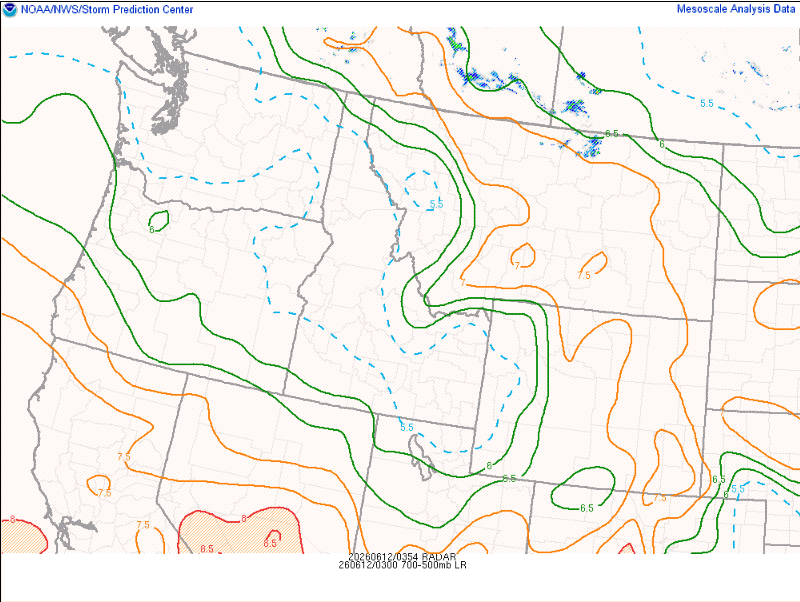 Zach_wx's tweet photo. #BCStorm #BCwx #BCStormWatch
As for the Interior isolated-scattered t-storm threat that'll accompany the rain/convection during the late morning-eve period, it'll be driven by the aforementioned upper-level shortwaves & associated cold, (mostly-entirely) NW flow, in tandem with marginal instability, daytime heating, & weak deep-layer shear, as well as orographic lift, steep lapse rates, & any weak SFC features.
Heavy downpours, hail up to 0.25-0.5 inches/~0.5-1.25 cm, and wind gusts up to 50-70 km/h will be the main concerns in non-TSTM/TSTM convection tonight & tmrw. However, in SE BC, one to a few instances of hail up to 0.75 inch/~2 cm will be possible tmrw aft.