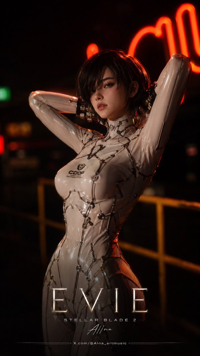 AIna_artmusic's tweet photo. Part 3 Evie is just too cute doing Eve’s pose. 😭✨

The serious combat suit.
The “I can still destroy Naytiba after this selfie” energy.

Eve’s pose, Evie’s charm.
This combo works way too well.

#Evie #Eve #StellarBlade #StellarBlade2 #StellarBladeBLOODRAIN #ShiftUp #Gaming #AIart #fanart #AIna_artmusic