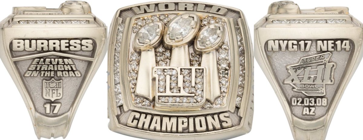 NFL_DovKleiman's tweet photo. Heartbreaking: Plaxico Burress has sold his Giants Super Bowl XLII ring for $280,600 at Auction.

This is the highest anyone has ever paid for a Super Bowl player ring.

Burress has made over $29 MILLION in his career. https://t.co/gyZDphCBV3