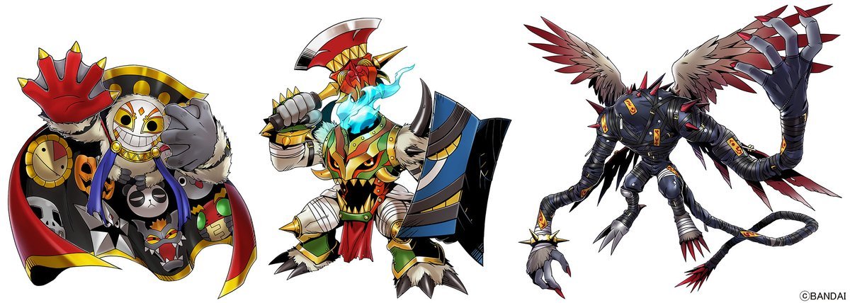 IdeusEidolon's tweet photo. The Shikyōjū are fitting last stage Ultimate forms for certain Devas. 
Mihiramon → Yihumon
Pajiramon → Taotiemon
Vikaralamon → Taowumon

While the first Shikyōjū has its own orthodox evolution line being, 
Lianpumon → Xingtianmon → Dijiangmon https://t.co/xMjdht1OLR