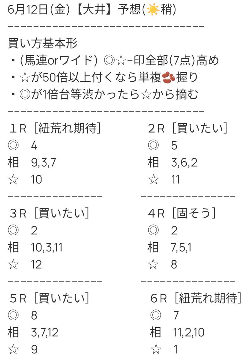mememe_xrd's tweet photo. 本日分の大井(前半)ですっ(っ'-')╮ =͟͟͞͞  ﾌﾞｫﾝ

雨の影響ありそうなので、傾向見て後半調整します https://t.co/Qo5M6izxZp