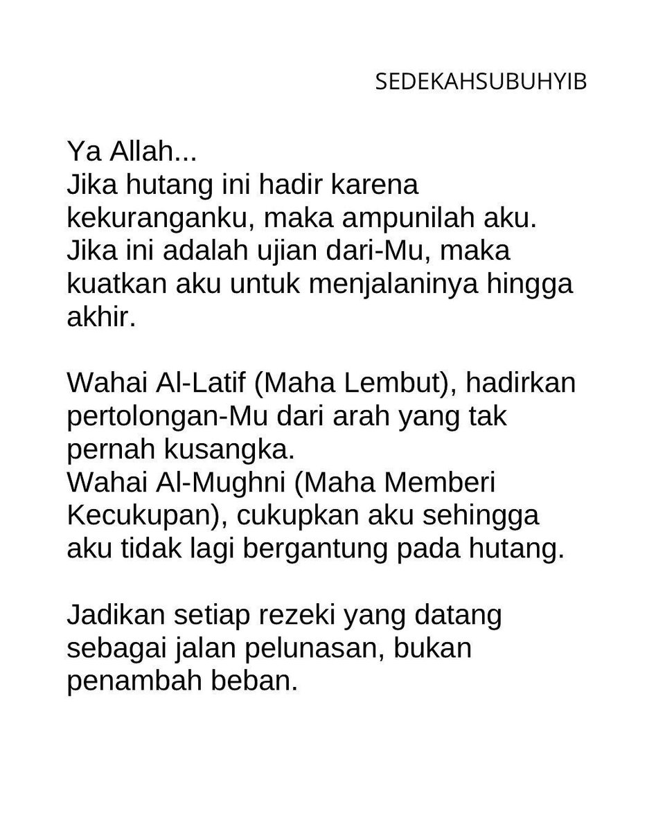 artsoftrying's tweet photo. nemu doa yang jadi andalanku biar segera lunas dari jeritan hutang, tiap baca ini rasanya nangis pasrah ke Allah. https://t.co/sU6UdLigch