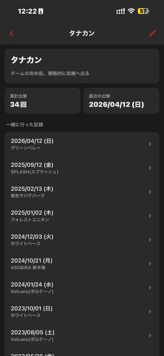 SabakatsuApp's tweet photo. 〜同行者機能紹介〜
いつものメンバーも記録できます。
同行者ごとに一緒に行った回数と記録が自動で貯まるので、
「あいつと何回行ったっけ」「最後に一緒だったのいつだっけ」がすぐ出てきます。
同行者の情報は端末内だけに保存され、共有画像には含まれません。
※開発中の画面です。 #サバ活 https://t.co/1D6QowbskI