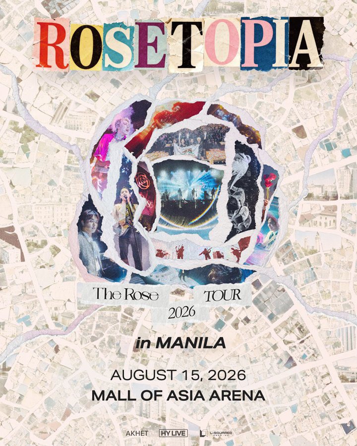 philconcerts's tweet photo. THE ROSE ROSETOPIA Asia Tour 2026 in Manila on August 15, 2026, at the MOA Arena!

Tickets go on sale on June 30, 2026, 12NN, via https://t.co/MCwvelsVyy 🎫

#ROSETOPIAInManila
@LSquaredProdPH https://t.co/992zYpoQdU