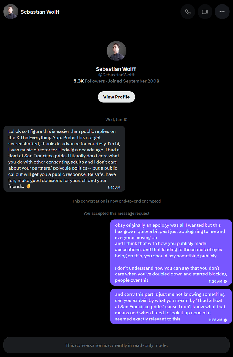 dullscytheraven's tweet photo. you know what I don't care about giving him any courtesy anymore he clearly doesn't deserve any

tries to be comedic
"I have a black friend, I can't be racist!" -esque excuse
thinly veiled continuation of accusations
does not apologize
ignores civil ask of clarification
blocks me https://t.co/OwlpQyBKfM