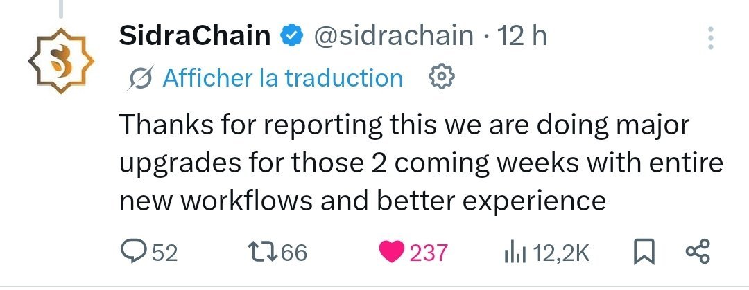 World_TradeX's tweet photo. 📢 SidraChain Update

💥 Major system upgrades are currently underway and expected to continue over the next 2 weeks.

🚀 New workflows, improved performance, and a better user experience are on the way.

Please be patient and major announcements is coming 🔜 https://t.co/YF9Q3LZISo