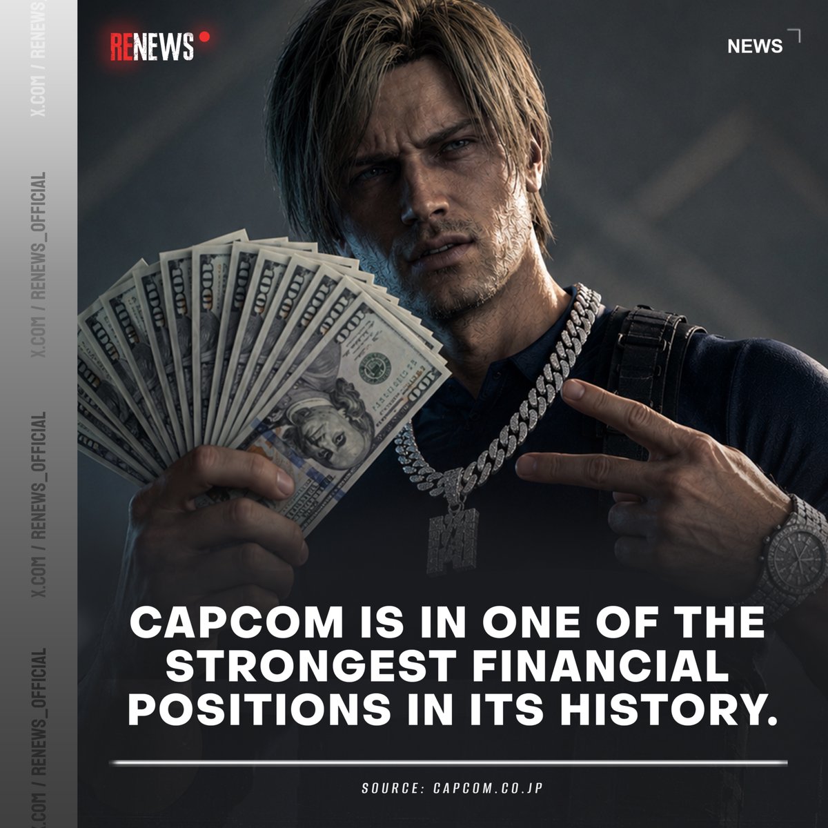 REnews_official's tweet photo. 💰 Capcom is currently in one of the strongest financial positions in its history: 

▪︎ More than $1.35 billion in revenue last fiscal year; 
▪︎ More than $500 million in operating profit; 
▪︎ 13 consecutive years of operating profit growth. 

These results were driven in large part by strong sales from the Resident Evil series, as well as the success of titles such as Monster Hunter Wilds, Resident Evil Requiem, and other Capcom projects.