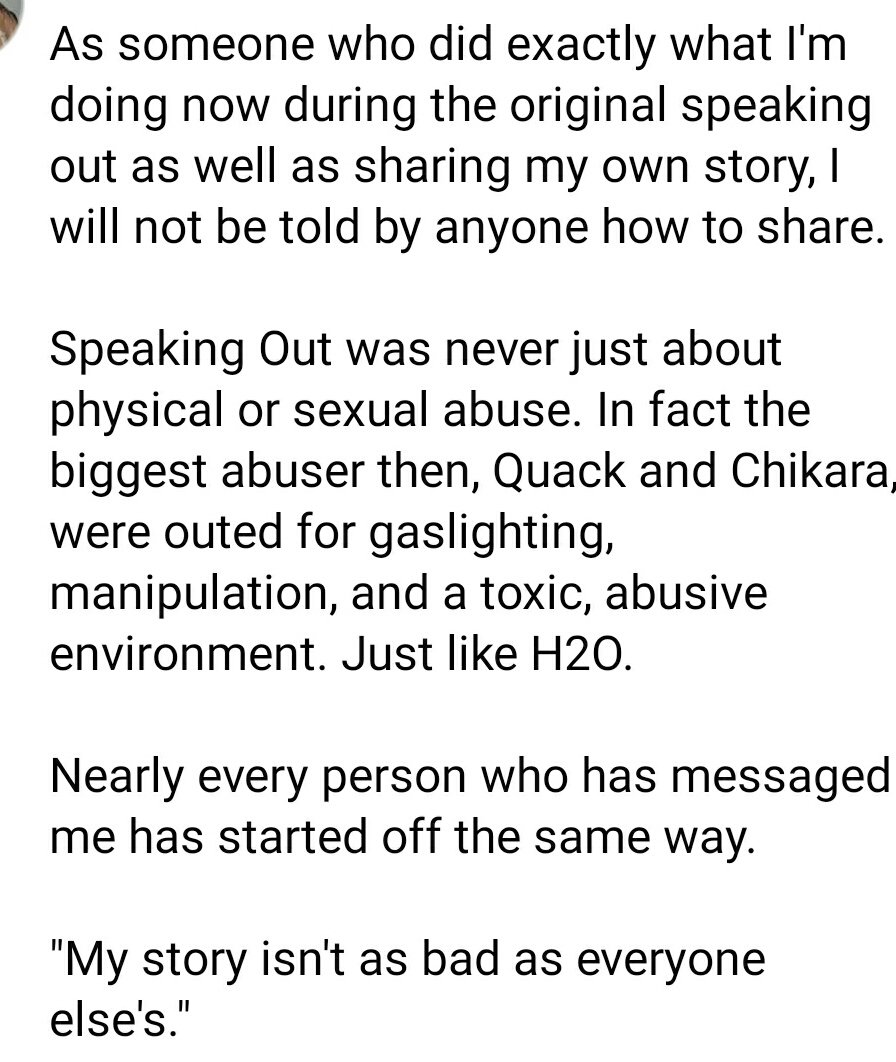 Wiggygator's tweet photo. I've been seeing people compare the current #SpeakingOut movement with the original and I've been asked my thoughts on the matter. https://t.co/37qkIzth6p