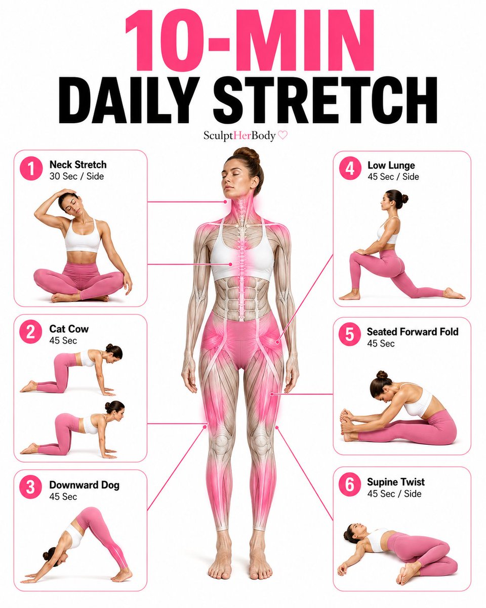 sculptherbody's tweet photo. 10-Min Daily Stretch https://t.co/QHM3wnakQA