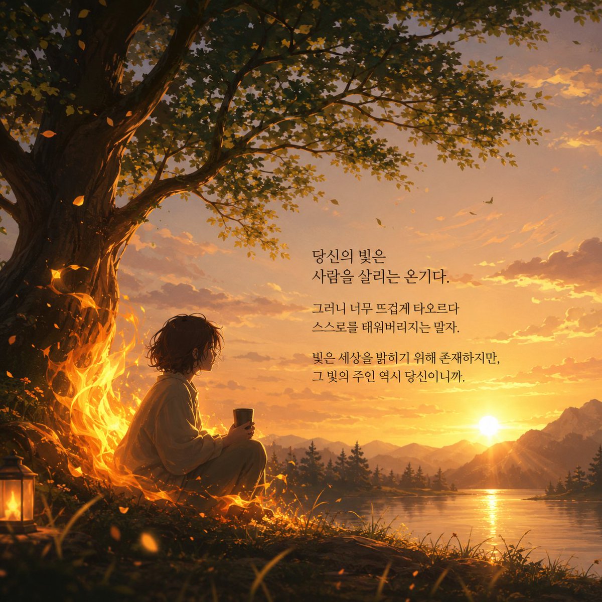 mamateller5's tweet photo. 빛과그림자

빛과 그림자 사이에서
목(木)과 화(火)가 많은 사람

봄에 태어난 나무는 하늘을 향해 자라고, 그 나무에 불이 붙으면 세상을 밝히는 횃불이 된다.
사주에 목과 화가 많은 사람들은 대체로 따뜻하다. 사람을 좋아하고, 새로운 것을 좋아하고, 가만히 있기보다 움직이는 것을 좋아한다.
누군가의 꿈을 응원하고, 누군가의 눈물을 닦아주고, 누군가의 가능성을 먼저 발견하는 사람.
그들은 살아 있다는 감각을 사랑한다.
그게 이들의 빛이다.
목은 성장이고, 화는 표현이다.
그래서 이들은 늘 앞으로 나아가려 한다. 배우고 싶고, 사랑하고 싶고, 도전하고 싶다.
어둠 속에서도 희망을 찾고, 실패 속에서도 다시 일어설 이유를 만들어낸다.
주변 사람들은 그런 모습에 끌린다.
함께 있으면 기운이 좋아지고, 함께 있으면 세상이 조금 더 따뜻하게 느껴진다.
하지만 빛이 강할수록 그림자도 짙어진다.
목이 너무 많으면 멈추는 법을 모른다.
아직 충분한데도 부족하다고 느끼고, 지금도 괜찮은데 더 나아가야 한다고 생각한다.
화가 너무 많으면 마음이 쉽게 뜨거워진다.
좋아할 때는 전부를 주고, 싫어질 때는 한순간에 등을 돌린다.
생각보다 감정이 먼저 움직이고, 이성이 뒤늦게 따라온다.
그래서 사람에게 상처받기도 쉽다.
기대한 만큼 실망하고, 사랑한 만큼 아파한다.
또 하나의 그림자는 조급함이다.
씨앗은 심자마자 꽃이 피지 않는데, 목화가 강한 사람은 자꾸 결과를 서두른다.
지금 당장 변화가 없으면 불안하고, 당장 답이 나오지 않으면 답답하다.
하지만 인생은 불이 아니라 장작이다.
오래 타려면 천천히 타야 한다.
목과 화가 많은 사람에게 필요한 것은 더 많은 열정이 아니다.
이미 충분히 뜨겁다.
필요한 것은 물 한 그릇의 여유와 흙 한 줌의 안정감이다.
가끔은 쉬어도 되고, 가끔은 포기해도 되고, 가끔은 아무것도 하지 않아도 된다.
그래야 나무는 더 깊게 뿌리내리고, 불은 더 오래 세상을 밝힐 수 있다.
당신의 빛은 사람을 살리는 온기다.
그러니 너무 뜨겁게 타오르다 스스로를 태워버리지는 말자.
빛은 세상을 밝히기 위해 존재하지만, 그 빛의 주인 역시 당신이니까. :::
목화(木火)가 많은 사람을 보면 늘 이런 생각이 들어.
"세상을 밝히는 사람들인데, 정작 자기 자신은 가장 늦게 돌본다."
그래서 이들에게 가장 필요한 덕목은 열정이 아니라 휴식이고, 사랑이 아니라 자기 자신을 아끼는 마음인지도 몰라.