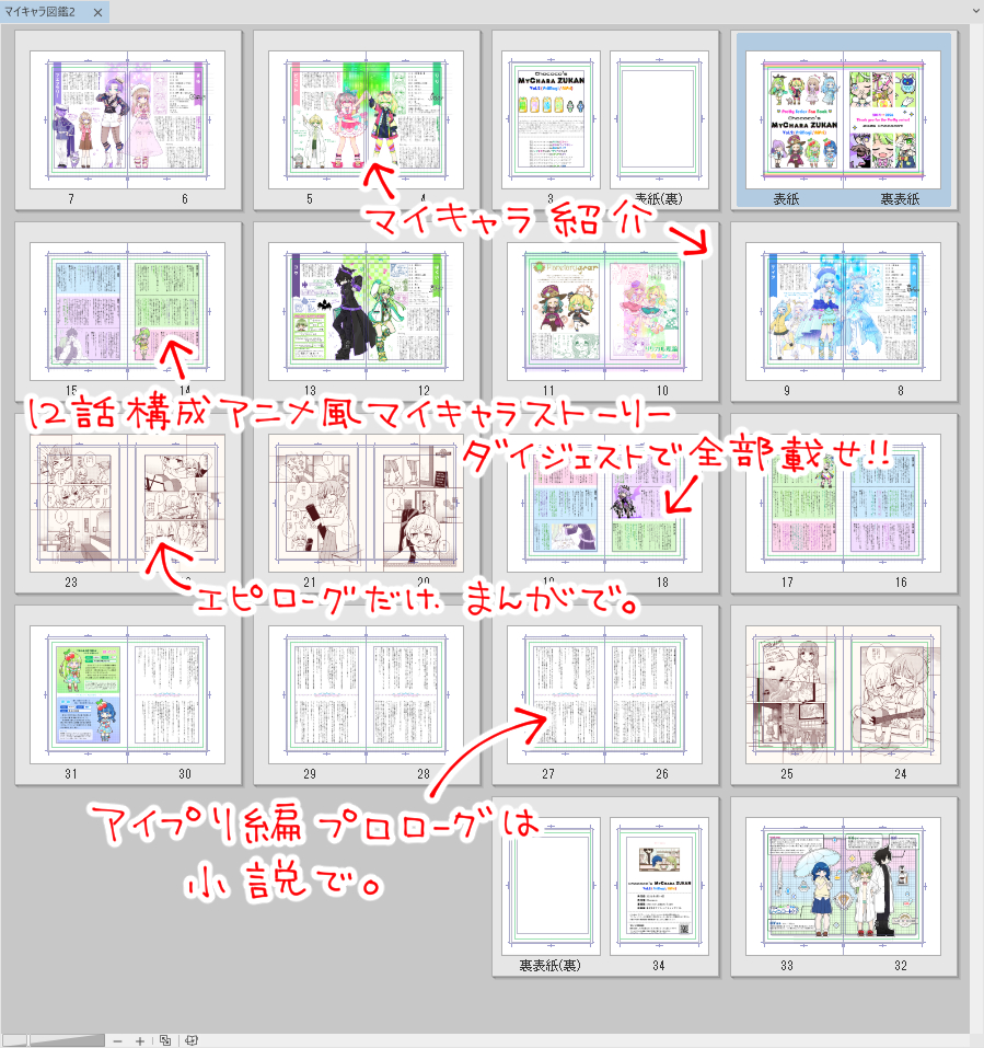 chococotps's tweet photo. 個人誌新刊サンプルです。
前回、思い切って分冊することにした、マイキャラ図鑑まとめ本の後半です。
分冊の甲斐あって濃いぃ本になりました！
もしよかったら、読んであげて……🥲 https://t.co/1NPNb16AyZ