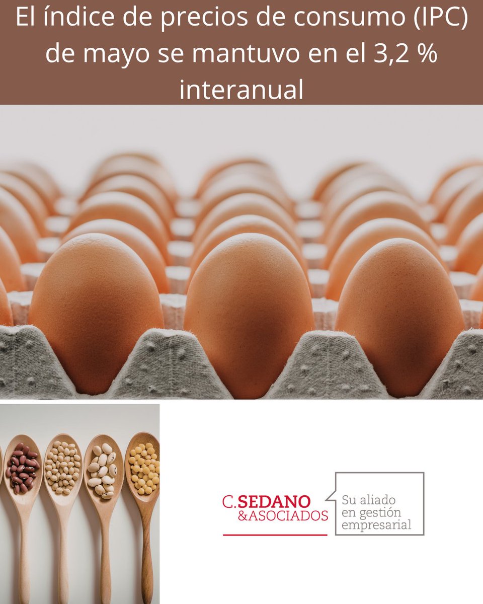 CSedanoAsoc's tweet photo. El INE ha confirmado que el índice de precios de consumo (IPC) de mayo se mantuvo en el 3,2 % interanual, mientras que ha revisado una décima al alza la inflación subyacente, hasta el 3 %, dos décimas más que en abril.🧐💸👉🏼 https://t.co/HlRHNf4Wf0 https://t.co/yZNsrdsQmH