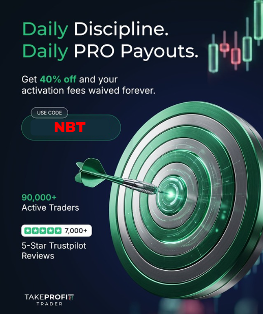 nuttybartrading's tweet photo. It isn't much, but $200 a day (x5) adds up!

Requested and approved in less than an hour!

@TakeProfitLLC  is back to 40% off with no activation fees!

Thank you for using code: NBT

https://t.co/7VGk8LfJxq