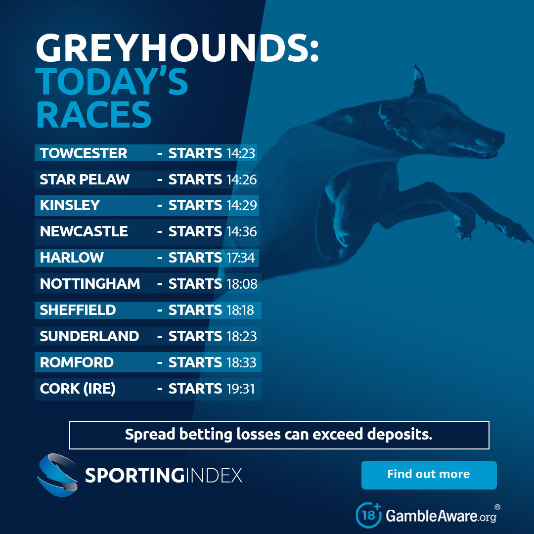 sportingindex's tweet photo. We've got Greyhound races from all across the UK &amp; Ireland today! Who are you backing?🐕 

Check out our markets and livestream every meet here: https://t.co/Tdh2vdULfo https://t.co/LHly3cr4Pr