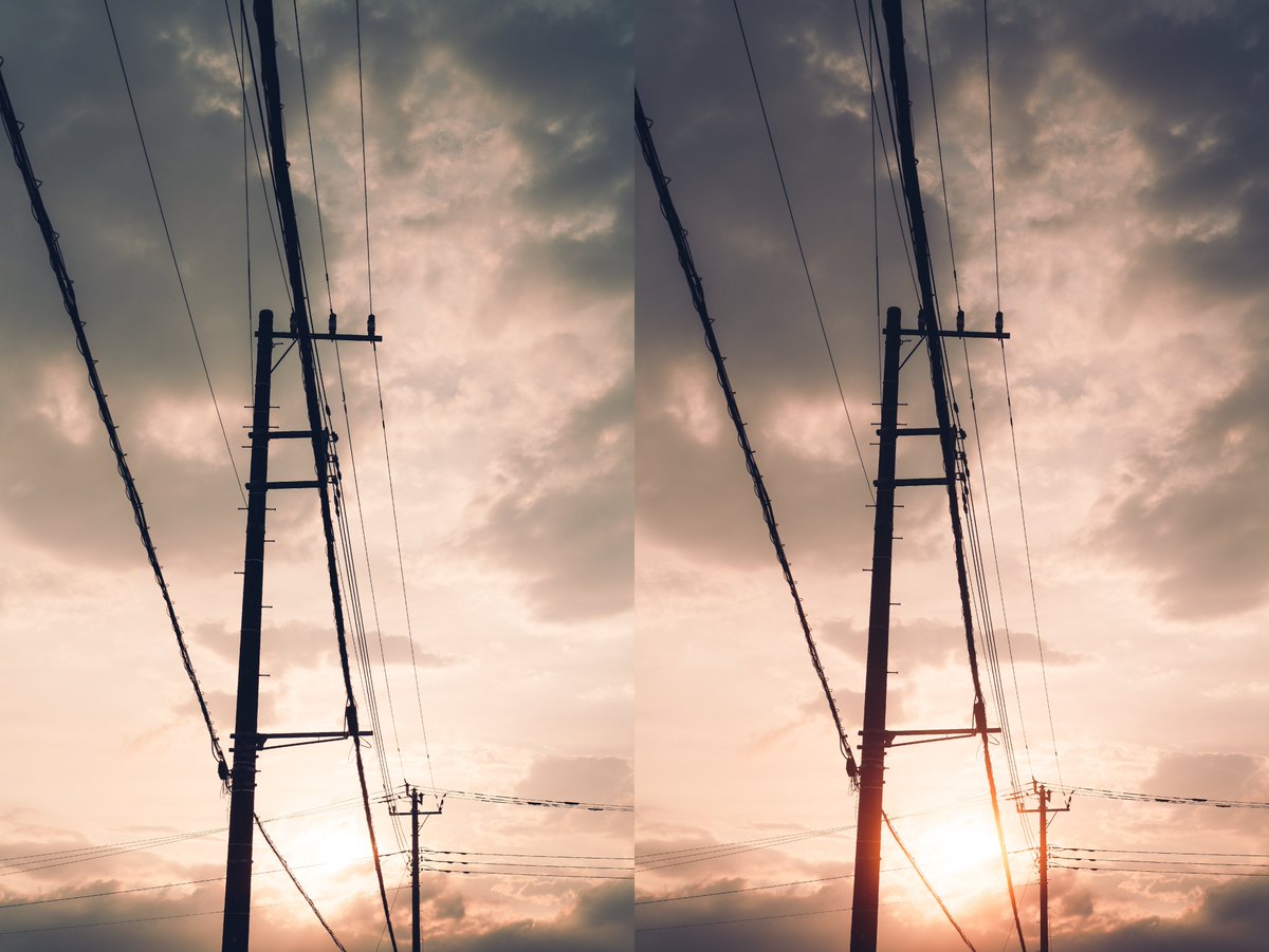 mikakeha's tweet photo. PolarPro CineGoldでBefore→After
写真はすべて6200K固定
⚠️天気はほんの少し霞んだ夕陽

ミスト効果が1/2らしいから結構淡くなるかなと思ったら全然問題なし
早く晴れた日中に使いたい～～～～～ https://t.co/UzqQ9Vs9xY