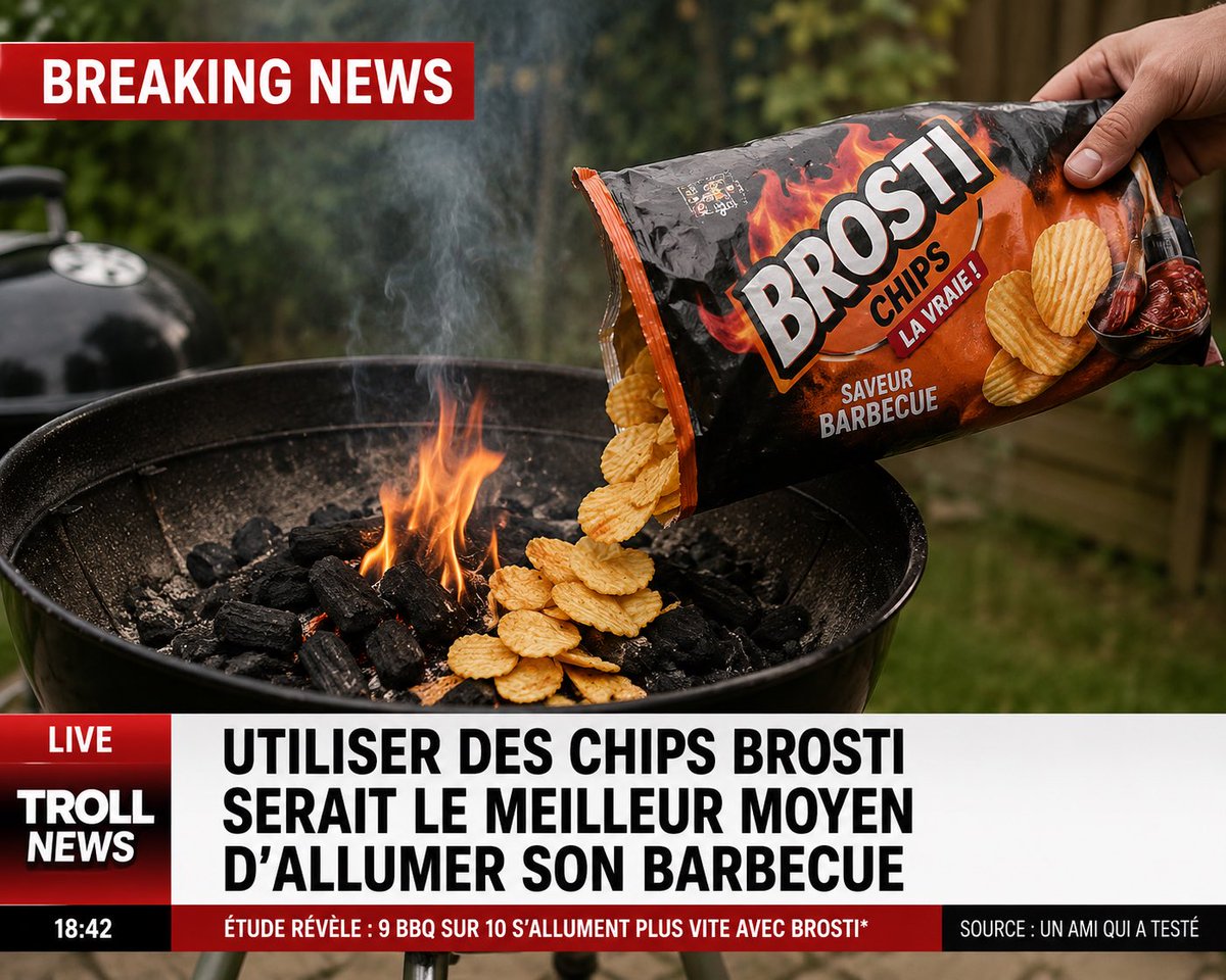 troisgrondins's tweet photo. 🚨 BREAKING NEWS : utiliser des chips brosti serait le meilleur moyen d’allumer son barbecue cet été !! 🚨 https://t.co/dvt647kSun