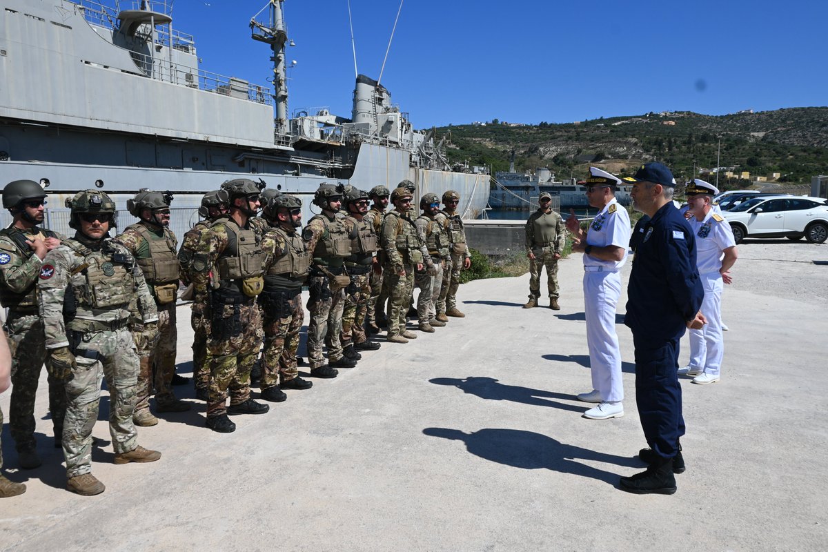 NMIOTC's tweet photo. From 3 to 5 June 26, the NMIOTC had the pleasure of welcoming the Operation Commander, Rear Admiral (UH) Marco CASAPIERI and the Force Commander, Rear Admiral (LH) Andrea BIELLI, of EUNAVFOR MED IRINI. https://t.co/ornnxnHgsQ