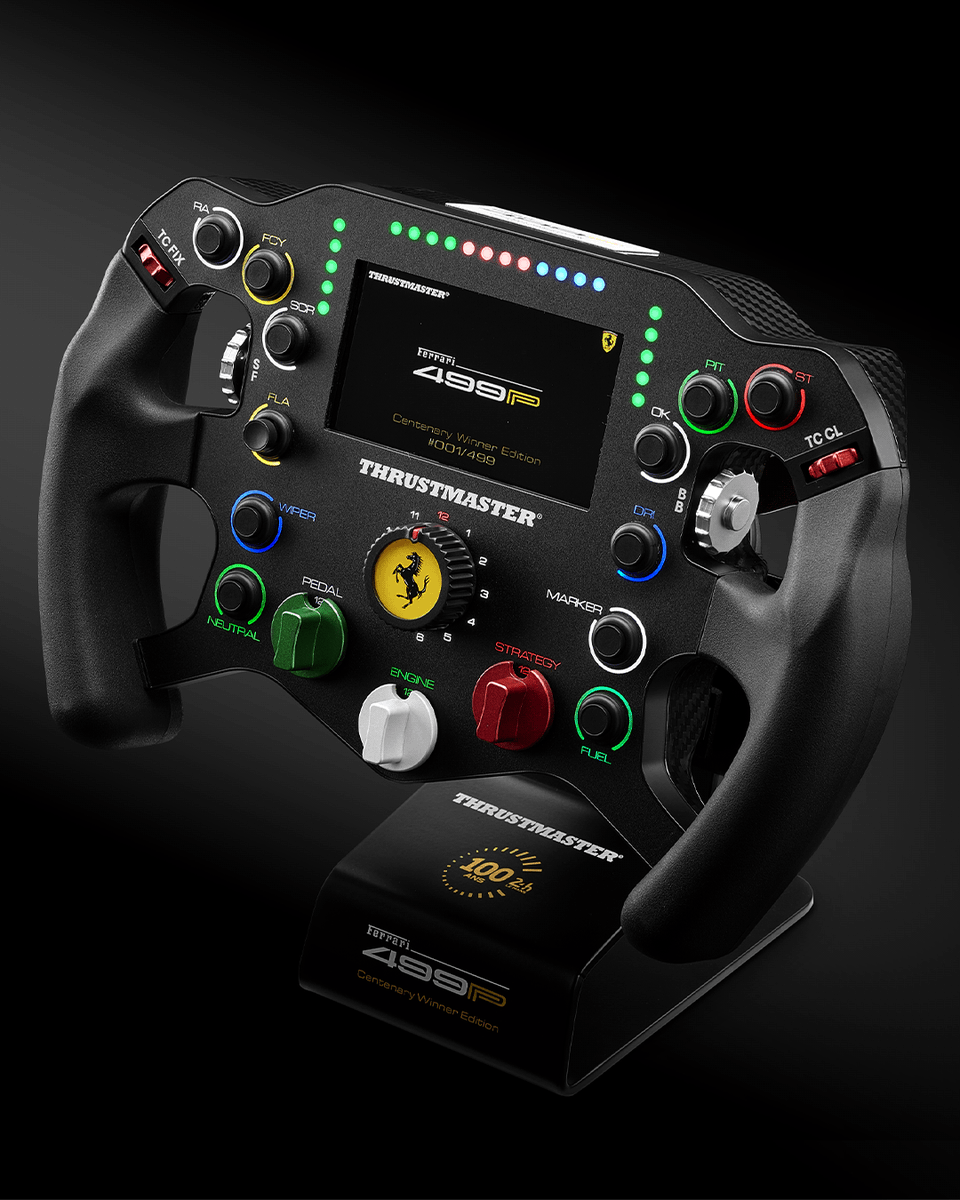 TMThrustmaster's tweet photo. 🏆 From the track to the sim racing setup.

The Ferrari 499P Centenary Winner Edition takes inspiration from an endurance racing icon, bringing its spirit, heritage and performance mindset into the hands of sim racers.

A tribute to racing history. Built for today’s drivers. https://t.co/UUfgkWkoOC
