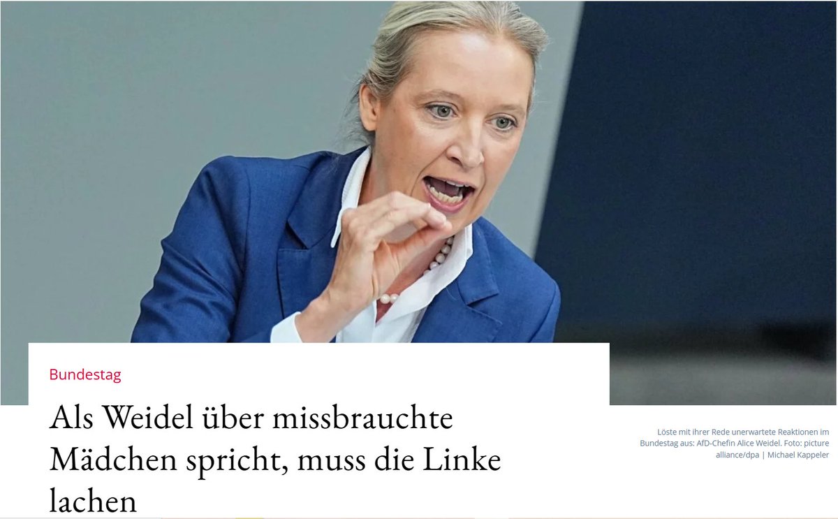 juttafreitag6's tweet photo. Alice war wieder  in ihrem Element.  Merzens Rede nannte sie passend  den „Abgesang eines Gescheiterten“.

Es gab tumultartige Zwischenrufe während ihrer Rede. Richtig hitzig wurde es als sie fragte: "....was haben Sie alle – ja, alle hier – durch Massenmigration, durch Verrohung und den Sittenverfall nur aus unserem Land gemacht?“
An Bärbel Bas mit ihrem "Einheitsbraun" und 
„Es wandert niemand in unsere Sozialsysteme ein“
bescheinigt Alice:
„Wer so spricht, der hasst das Eigene und sich selbst und hat in einer Regierung nichts zu suchen.“

Man kann sich fragen, wie viel Wirkung die Rede von Alice Weidel wirklich hat, da die Medien nur verzerrt darüber berichten. Es ist wichtig, dass sie es an dieser Stelle im BT immer wieder tut.
https://t.co/Ubcu7IamP1