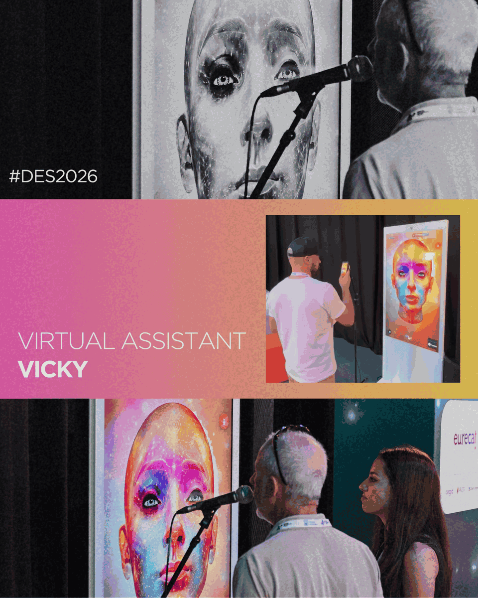 DES_show's tweet photo. 🤖 How many of you interacted with Vicky during #DES2026?

For the past 3 days, Vicky, our AI Assistant, has been helping attendees answer questions, navigate the event, and get the most out of their experience. 🚀

Did you chat with her? 👇

#AI #DES2026 #ArtificialIntelligence #Innovation #Technology