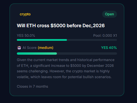 Iftekha55045644's tweet photo. @predict_x1 @X1_EcoChain market created💯 https://t.co/7uDMAVcMIA