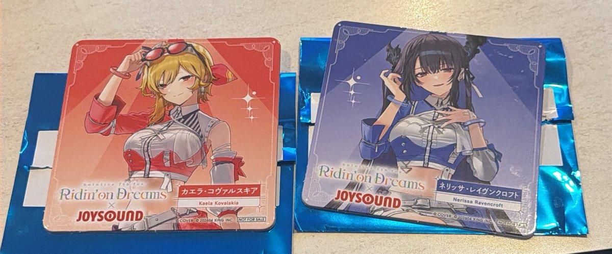 Ruruempty's tweet photo. 【交換】
ホロライブ　JOYSOUNDコラボ　コースター

求）☄️弾問いませんが絵柄によります

譲）画像のものN🎼🔨

比率違い等ご相談下さい
R1⇔N2など

郵送優先
日程次第で名古屋、岐阜で手渡し可能 https://t.co/ljtubtxSma