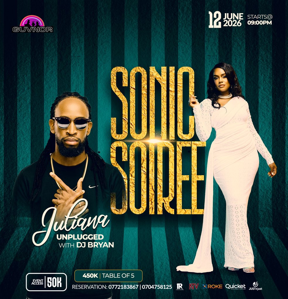 882SanyuFM's tweet photo. . @JKanyomozi  is live and unplugged TONIGHT at @GuvnorUganda for the Sonic Soiree! 🌟
⏰ 9:00 PM 💰 50K | Tables at 450K 📞 Call 0772183867 / 0704758125 for space.

Don't miss the biggest Friday plan in Kampala! https://t.co/Lj6Dxi72ZS