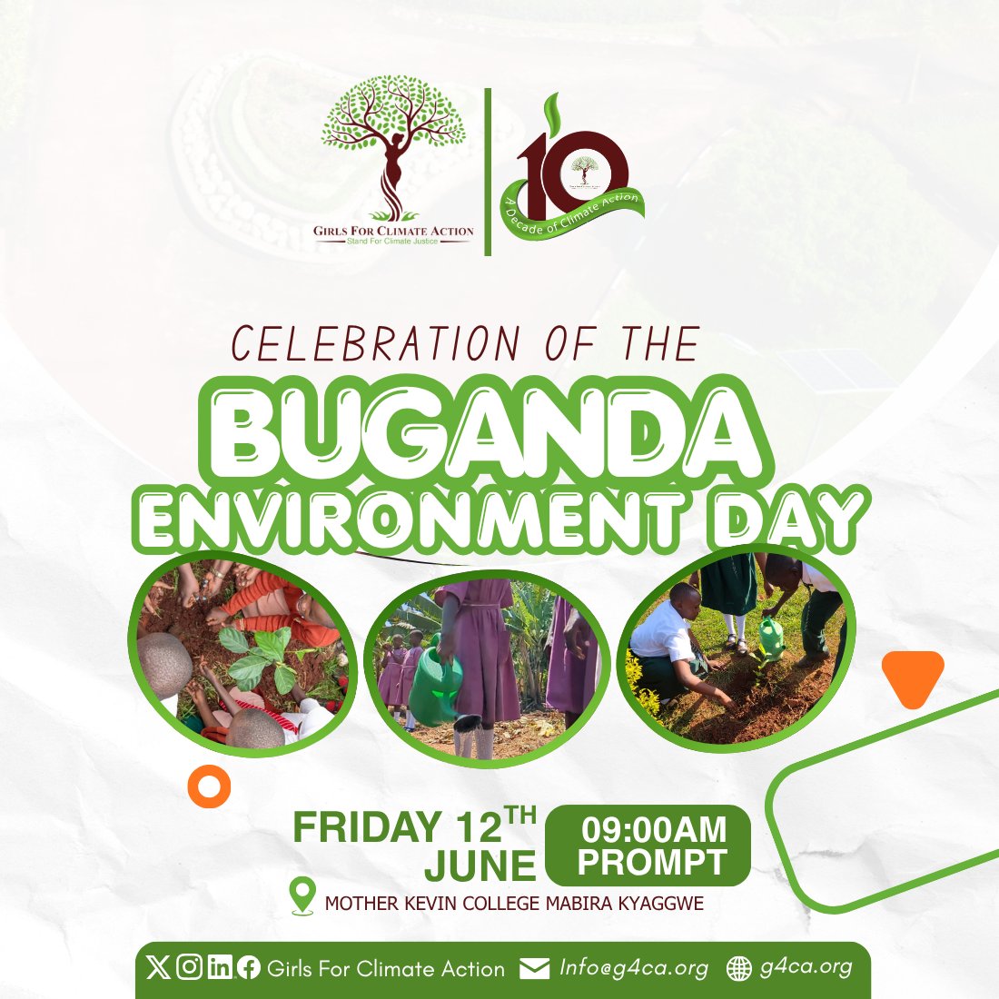 G4ClimateAction's tweet photo. 🌿 Today, we join @BugandaKingdom_ &amp; partners at Mother Kevin College-Mabira for Buganda Environment Day 2026!

This year’s theme, "Climate action begins with you, act now," reminds us that change starts in our hands. More details to follow! 🌍💚

#G4CAAT10 https://t.co/mCcQxvTE3X