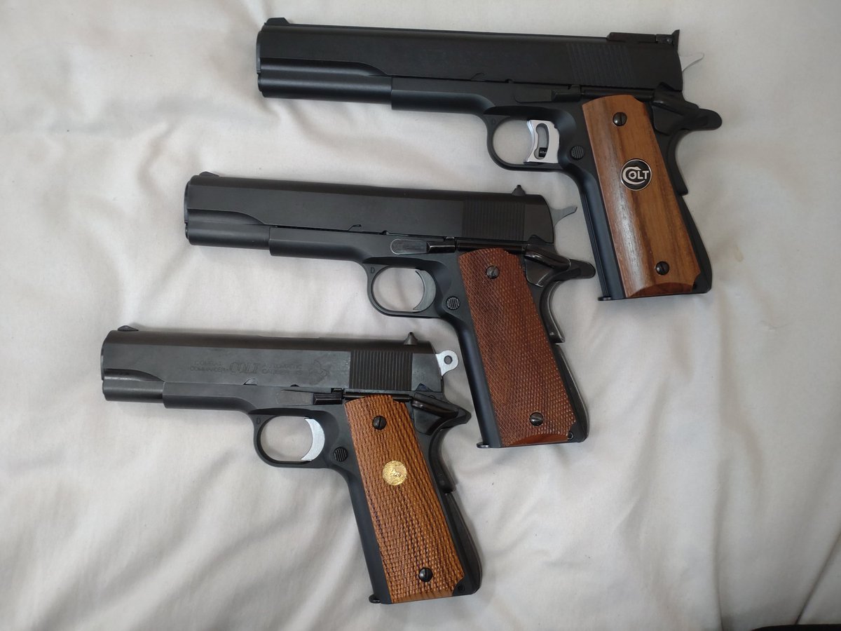 SandwichDust's tweet photo. #これを見た人は我に続いて銃を置け
MGC GM series 3兄弟
#MGC
#Colt
#m1911
#GoldCupNationalMatch
#Government
#CombatCommander
#スモールカートリッジ仕様 https://t.co/6JLrShemPz