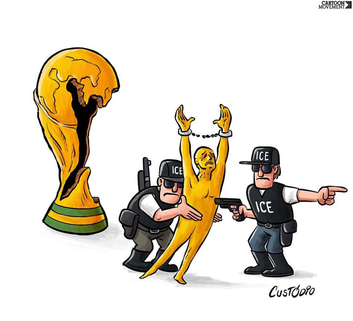 SaraAbrams1990's tweet photo. Trump’s ICE policies are a movement against the beautiful game.

Blocking players and fans is blocking the World Cup spirit.

No ban on joy.🌍⚽#WarCup2026 #ICEout https://t.co/xSkg4QCAcw