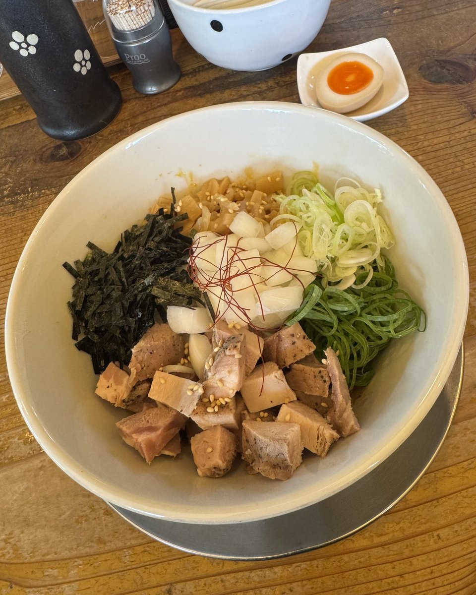 773Murano's tweet photo. らぁ麺  めん奏心
  @金谷（静岡県 島田市 金谷）
【 辛混ぜそば （温）】￥1250
  （〆の追い飯付き）

曲者か辛混ぜそばか迷ってたらお店ついてた✨辛混ぜの温！具材ゴロゴロで嬉しすぎる🎵奏心の辣油美味しすぎる✨
ごちそうさまでした‼︎☺️ https://t.co/XxiML5nhB4