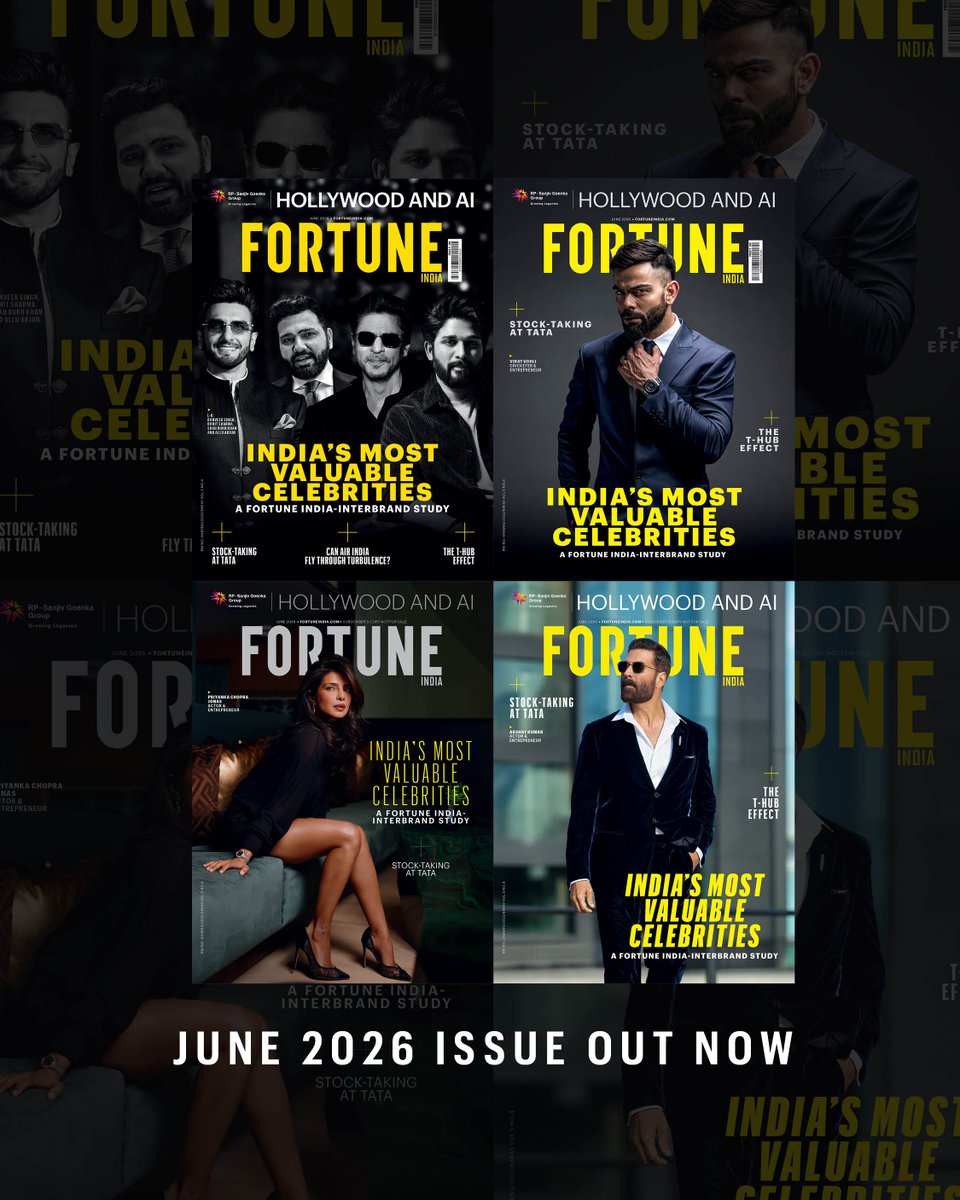 FortuneIndia's tweet photo. #FortuneIndiaMagazine | 🎬 Style. Stardom. Sheer staying power.

Ranveer Singh takes Rank 5 in Fortune India's inaugural India's Most Valuable Celebrities ranking with a formidable brand value of ₹2,077 crore.

From blockbuster performances to building one of India's most distinctive personal brands, Ranveer continues to turn versatility and authenticity into enduring influence.

Explore the complete Fortune India–Interbrand ranking and the names driving India's celebrity economy.

#RanveerSingh #FortuneIndia #IndiasMostValuableCelebrities @RanveerOfficial @rpsggroup @TheSouravM @Interbrand